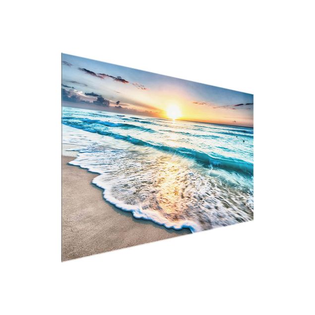 Obrazy na szkle plaża Zachód słońca na plaży