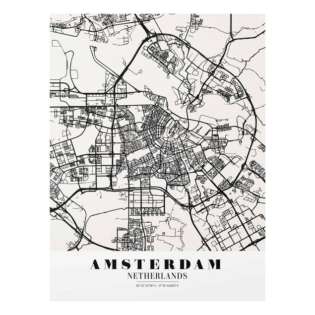 Obrazy do salonu Mapa miasta Amsterdam - Klasyczna