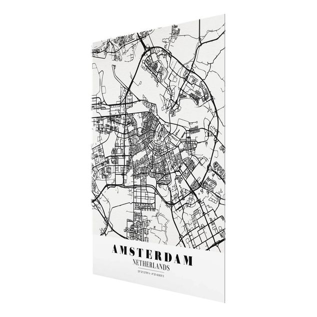 Obrazy nowoczesne Mapa miasta Amsterdam - Klasyczna