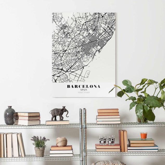 Obrazy na szkle portret City Map Barcelona - Klasyczna