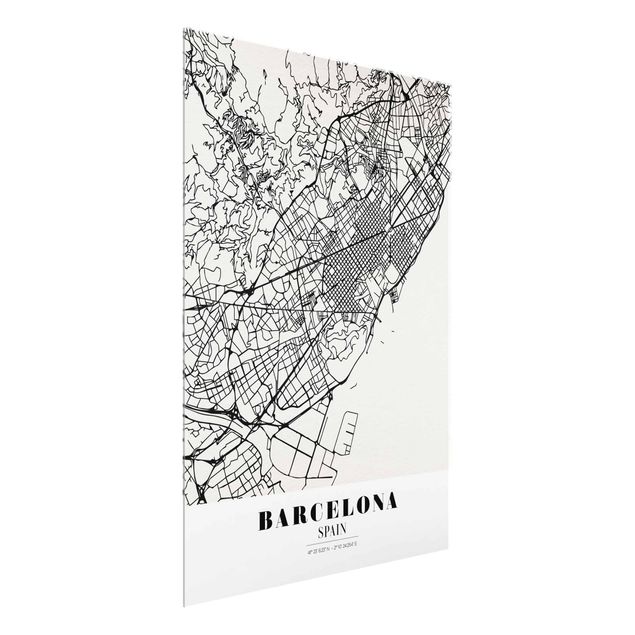 Obrazy na szkle powiedzenia City Map Barcelona - Klasyczna