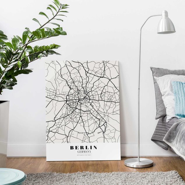 Obrazy na szkle portret City Map Berlin - Klasyczna