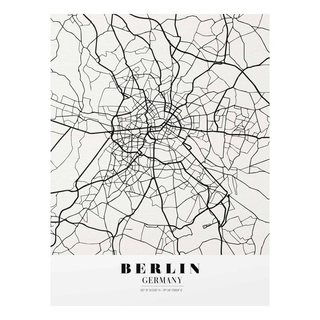 Obrazy na szkle powiedzenia City Map Berlin - Klasyczna