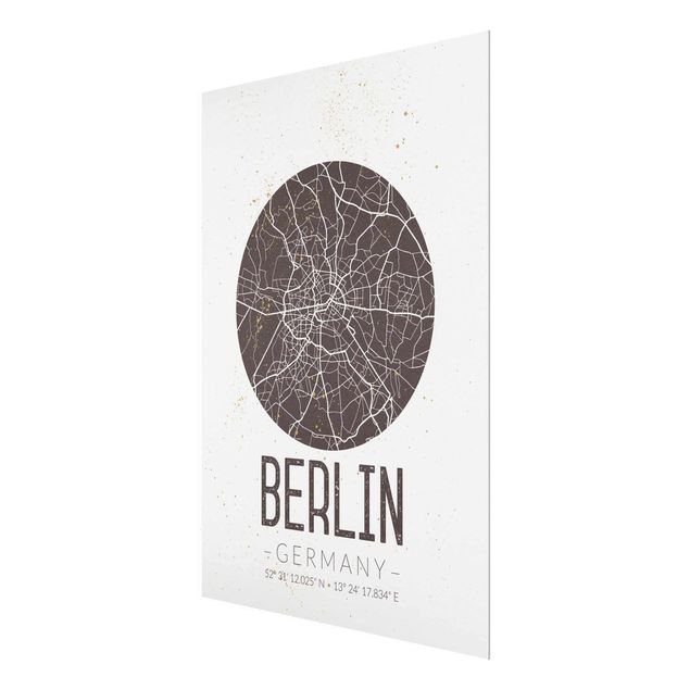 Obrazy do salonu Mapa miasta Berlin - Retro