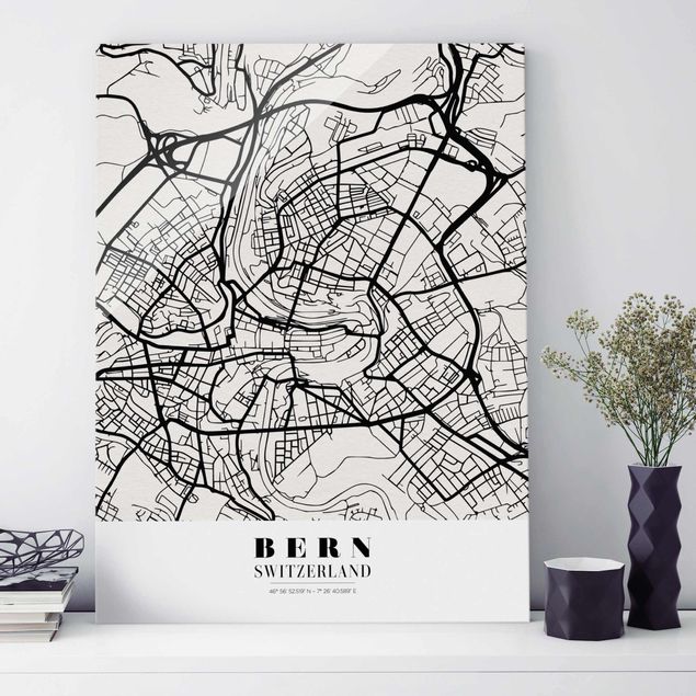 Dekoracja do kuchni Mapa miasta Berno - Klasyczna