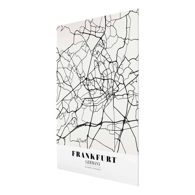 Nowoczesne obrazy Mapa miasta Frankfurt - Klasyczna