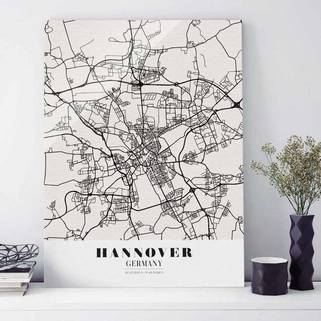 Dekoracja do kuchni Mapa miasta Hanower - Klasyczna