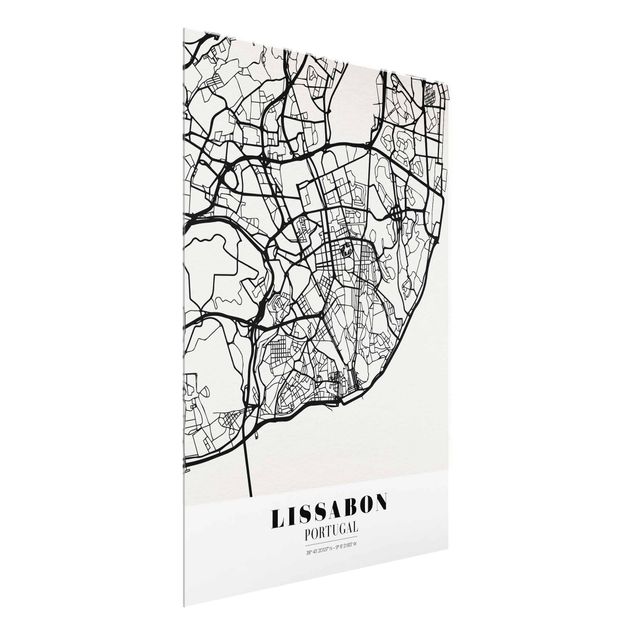 Obrazy na szkle powiedzenia City Map Lisbon - Klasyczna