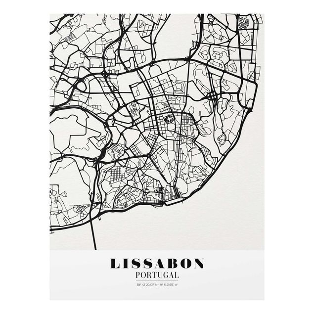 Nowoczesne obrazy do salonu City Map Lisbon - Klasyczna