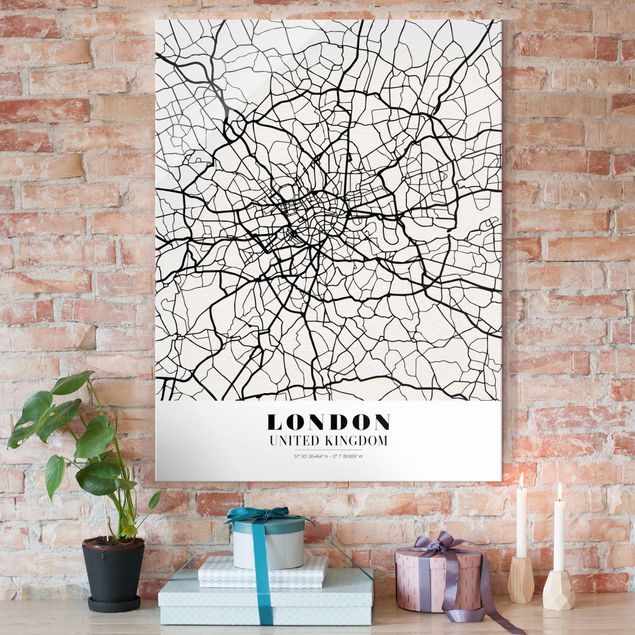 Obrazy na szkle Londyn City Map London - Klasyczna