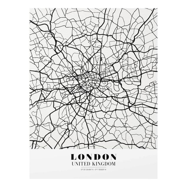 Obrazy na szkle mapy City Map London - Klasyczna