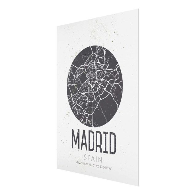 Obrazy nowoczesny Mapa miasta Madryt - Retro