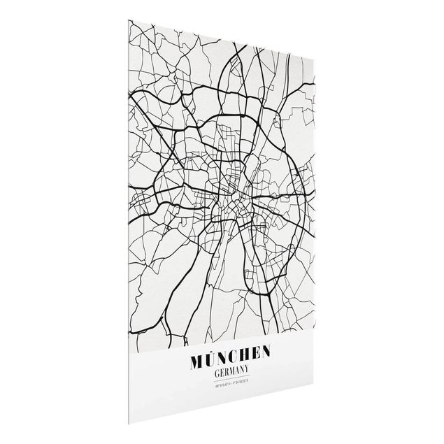 Obrazy na szkle powiedzenia City Map Munich - Klasyczna