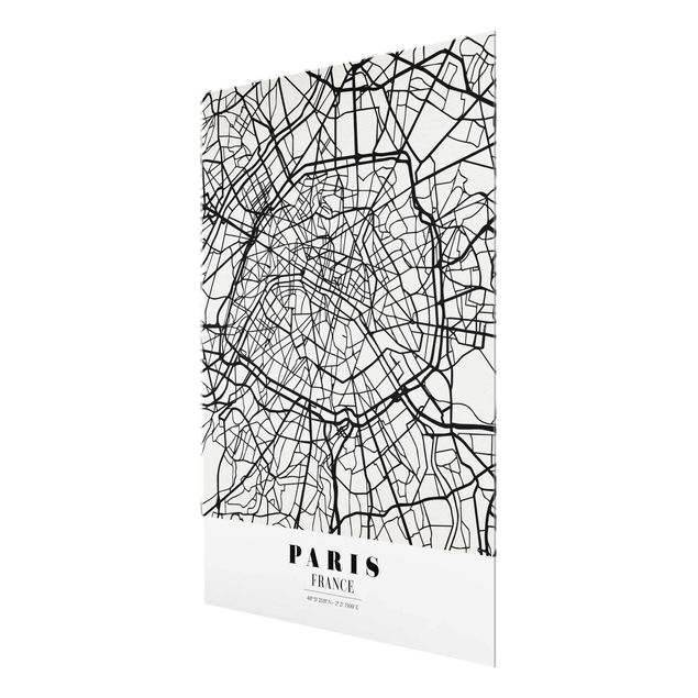 Obrazy na szkle powiedzenia City Map Paris - Klasyczna