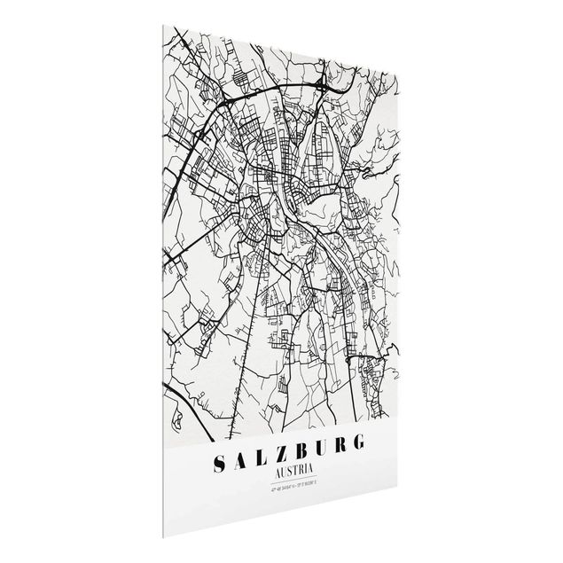 Obrazy na szkle powiedzenia City Map Salzburg - Klasyczna