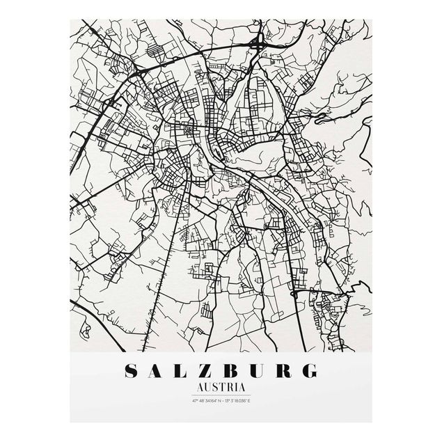 Nowoczesne obrazy do salonu City Map Salzburg - Klasyczna