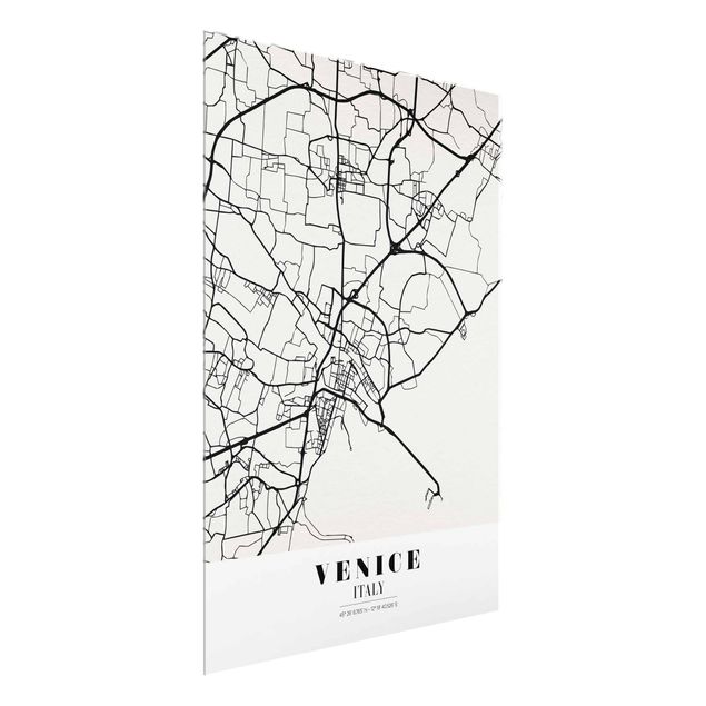 Obrazy na szkle powiedzenia Mapa miasta Wenecja - Klasyczna