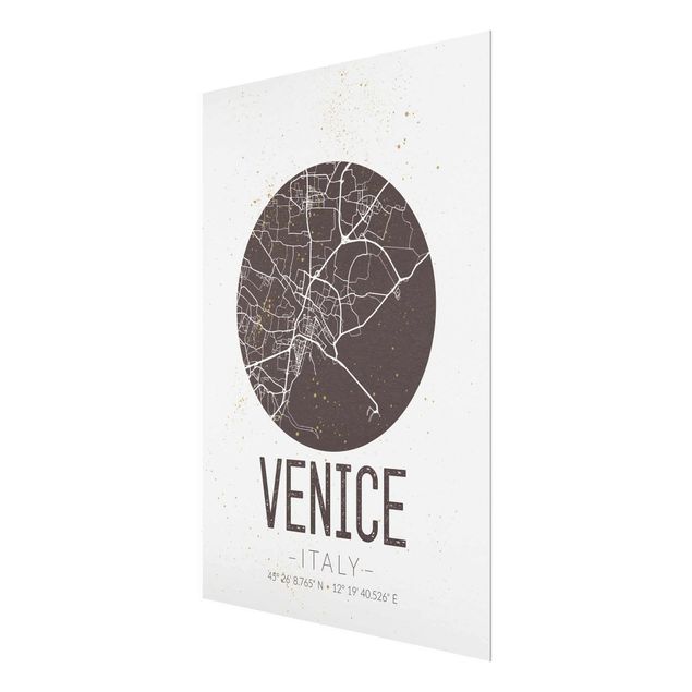 Obrazy nowoczesny Mapa miasta Wenecja - Retro