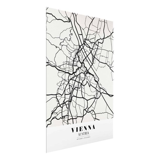 Obrazy na szkle powiedzenia City Map Vienna - Klasyczna