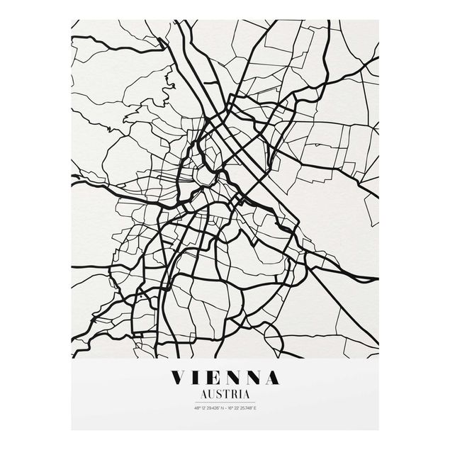 Obrazy do salonu nowoczesne City Map Vienna - Klasyczna