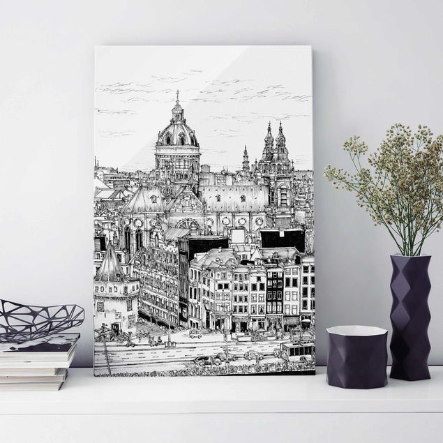 Obrazy na szkle architektura i horyzont Studium miasta - Stare Miasto