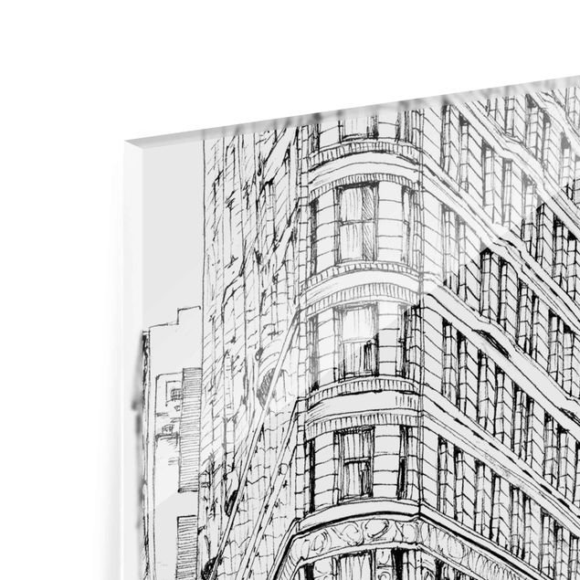 Obrazy na szkle czarno białe Studium miasta - Flatiron Buidling