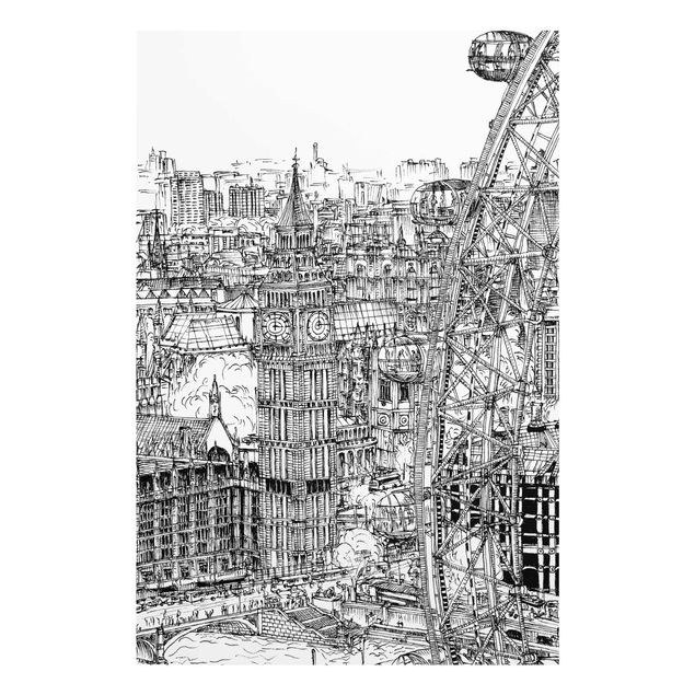 Obrazy do salonu nowoczesne Studium miasta - London Eye