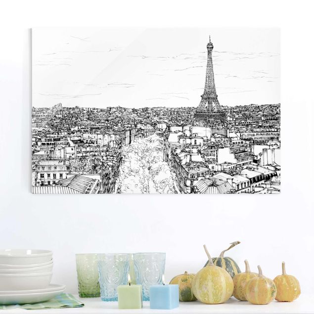 Dekoracja do kuchni Studium miasta - Paryż