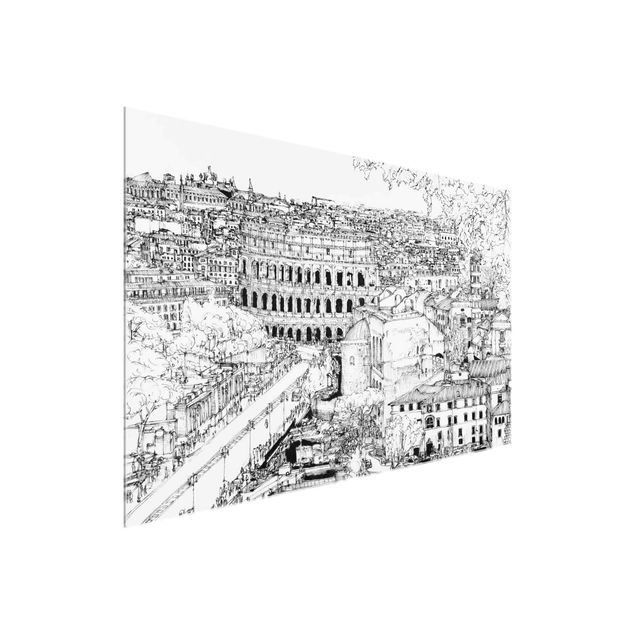 Nowoczesne obrazy do salonu Studium miasta - Rzym
