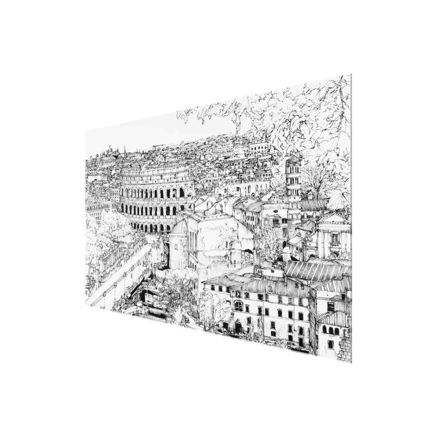 Obrazki czarno białe Studium miasta - Rzym