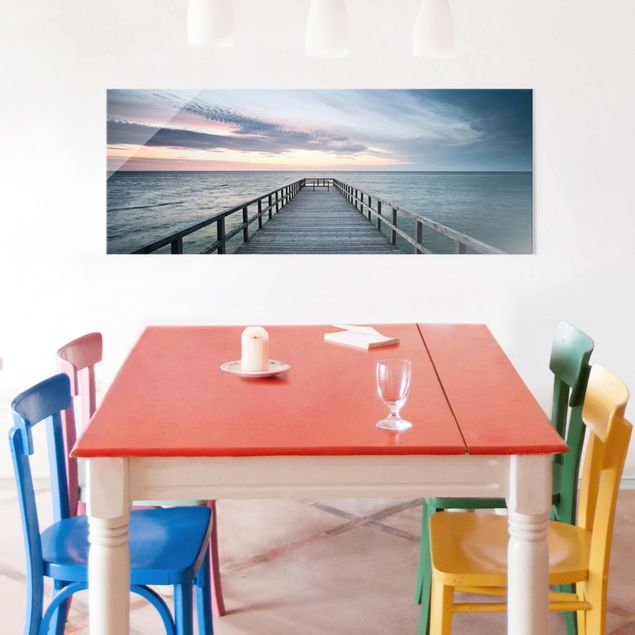 Obrazy na szkle wybrzeże Promenada nad mostem