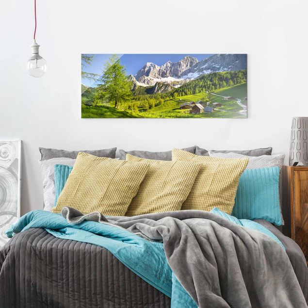 Obrazy na szkle panorama Styria Alpejska łąka