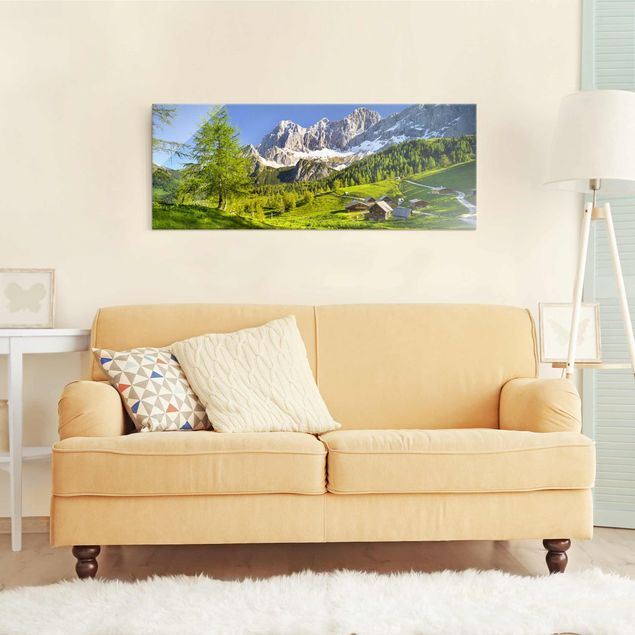 Obrazy na szkle góra Styria Alpejska łąka