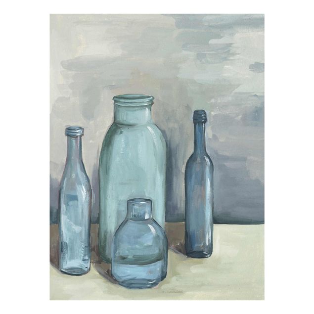 Niebieskie obrazy Nieruchome życie w szklanych butelkach II