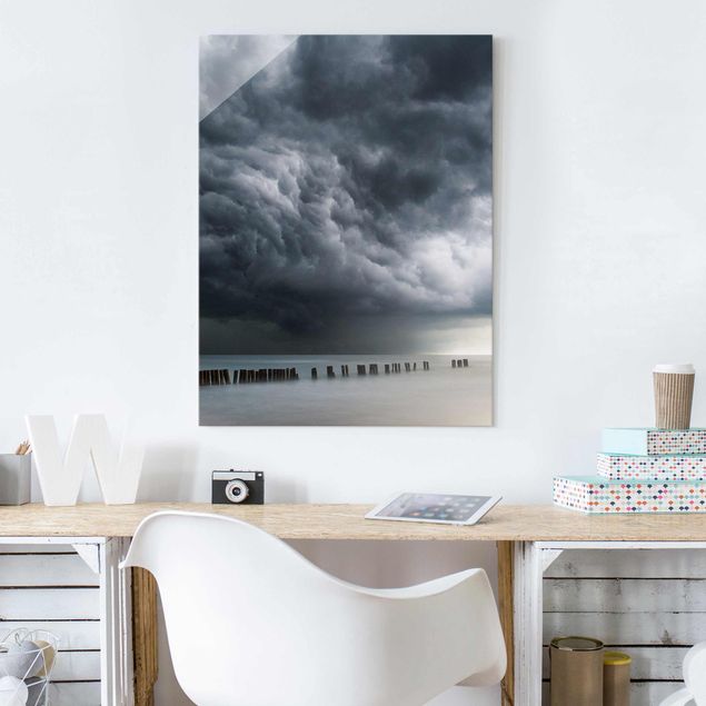 Obrazy na szkle portret Chmury burzowe nad Morzem Bałtyckim