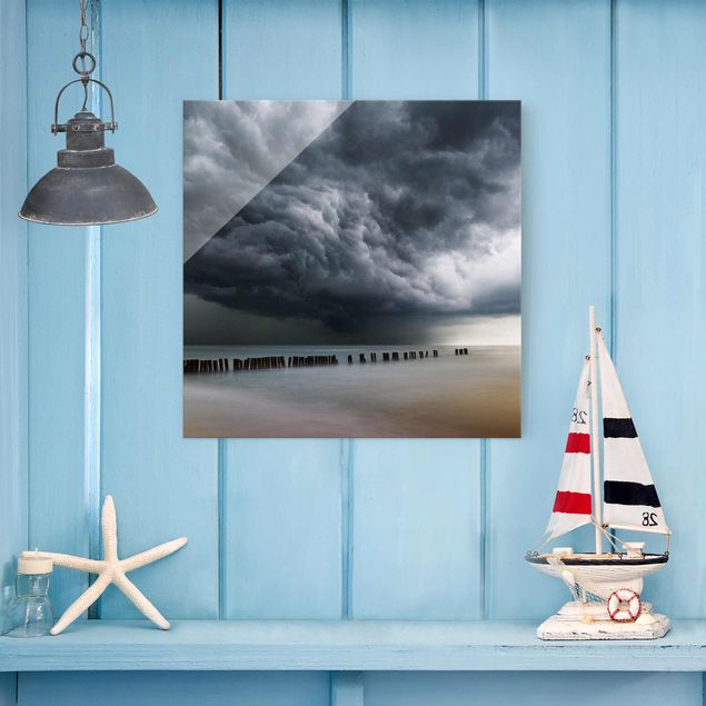 Obrazy na szkle kwadrat Chmury burzowe nad Morzem Bałtyckim