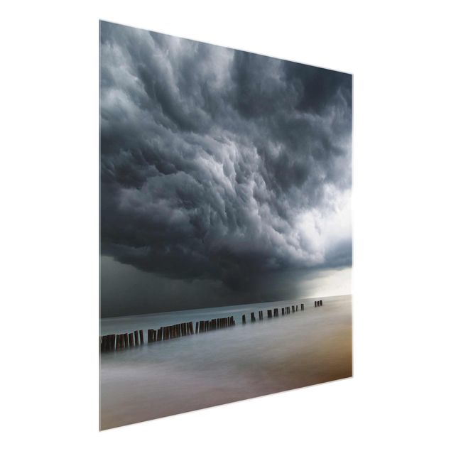 Obrazy na szkle plaża Chmury burzowe nad Morzem Bałtyckim