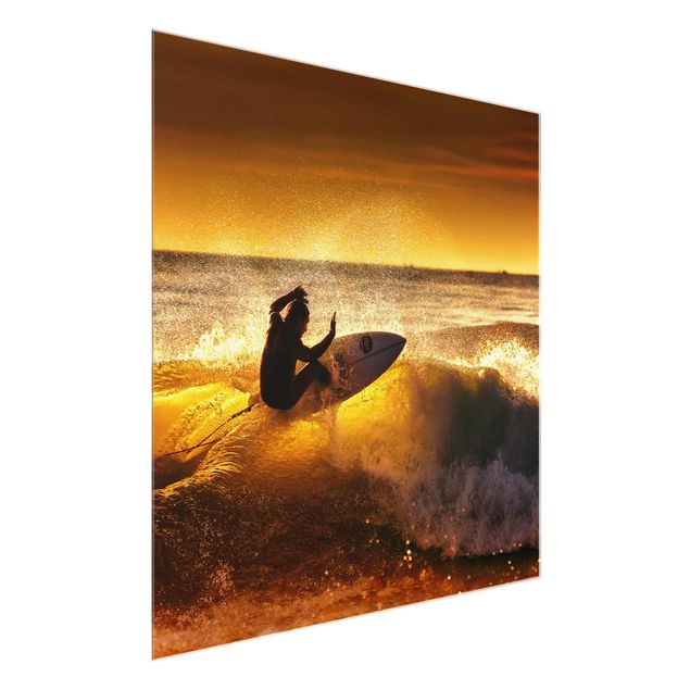 Obrazy na szkle krajobraz Słońce, zabawa i surfing