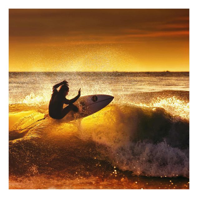 Obrazy na szkle plaża Słońce, zabawa i surfing