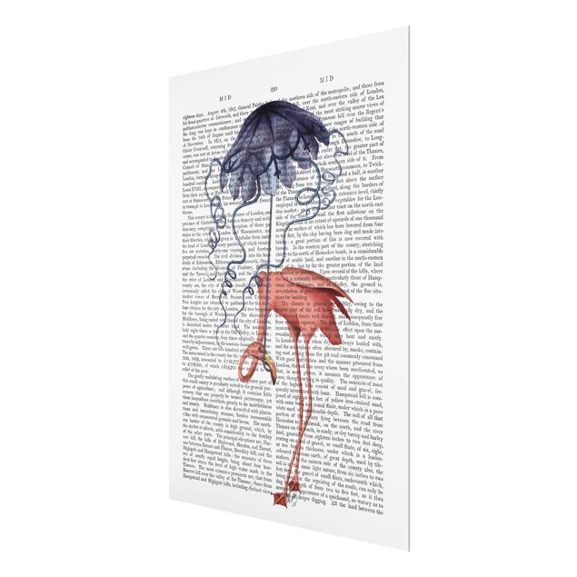 Obrazy nowoczesne Czytanie o zwierzętach - Flaming z parasolem