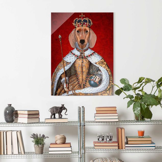 Obrazy na szkle portret Portret zwierzęcia - Królewna jamniczka
