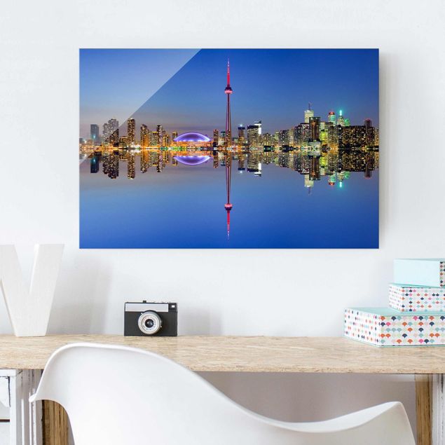 Obrazy na szkle architektura i horyzont Toronto - panorama miasta na tle jeziora Ontario