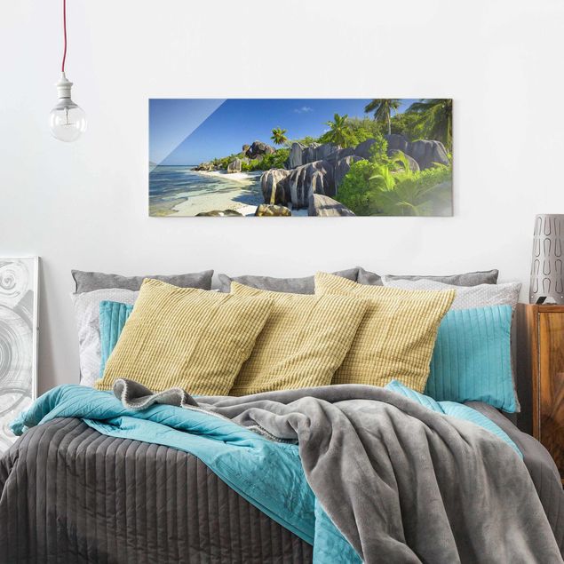 Obrazy na szkle panorama Dream Beach Seychelles