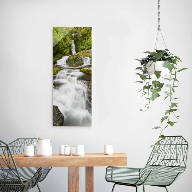 Obrazy na szkle portret Wodospad Upper McLean w Nowej Zelandii