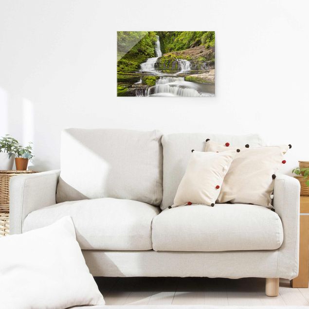 Obrazy na szkle krajobraz Wodospad Upper McLean w Nowej Zelandii