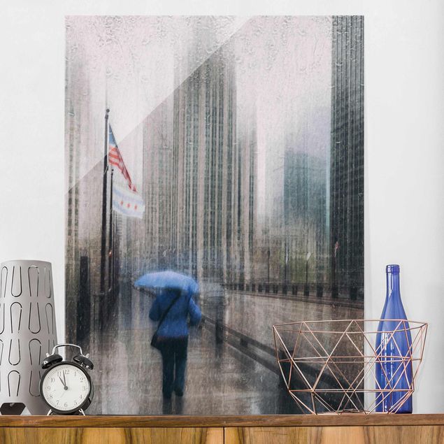 Obrazy na szkle architektura i horyzont Rainy Chicago