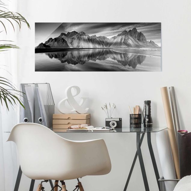 Obrazy na szkle panorama Vesturhorn na Islandii