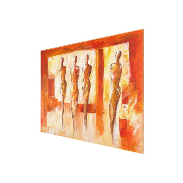 Obrazy nowoczesny Petra Schüßler - Cztery postacie w kolorze pomarańczowym