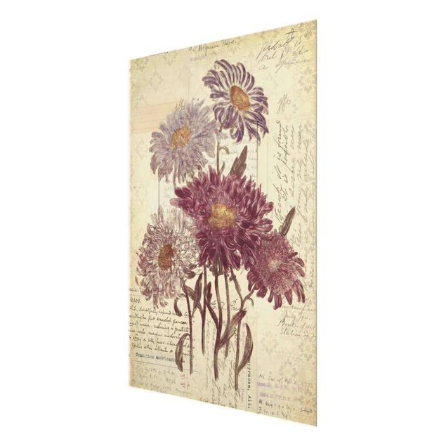 Obrazy powiedzenia Kwiaty w stylu vintage z pismem odręcznym