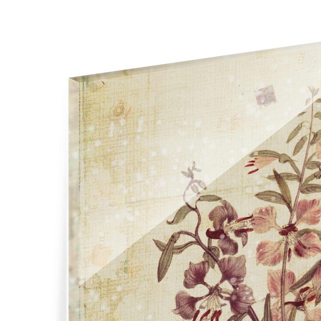 Obrazy kwiatowe Vintage floral Linen Look